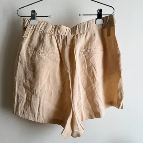 ZARA off-white/cream Silky-feel Bermuda shorts Women’s XL - Picture 8 of 8